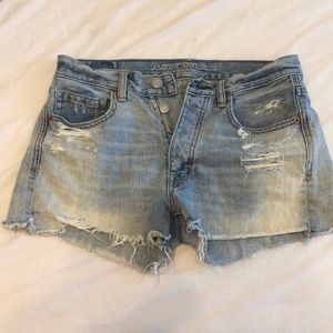 American eagle light wash jean shorts!
